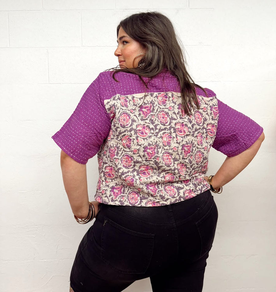 Kantha Clarity Crop Button Down #250 by Kantha Bae