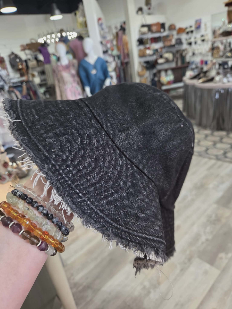 Cotton Wired Wide Brim Denim Hat