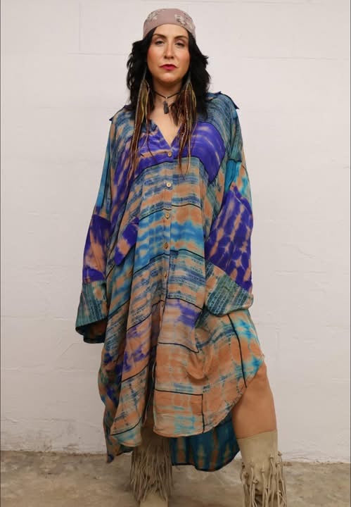 Crepe Sari Free To Be Longsleeve Maxi #013 by Kantha Bae