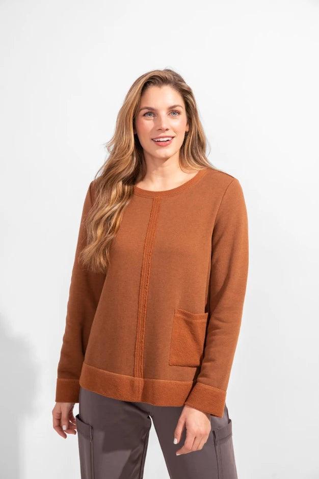 Heather French Terry Trim Pullover by Escape By Habitat 29935 - Robin Boutique-Boutique 