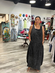 Stone Washed Double Gauze Balloon Maxi Dress