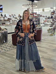 Midnight Bloom Embroidered Kimono by All About Her
