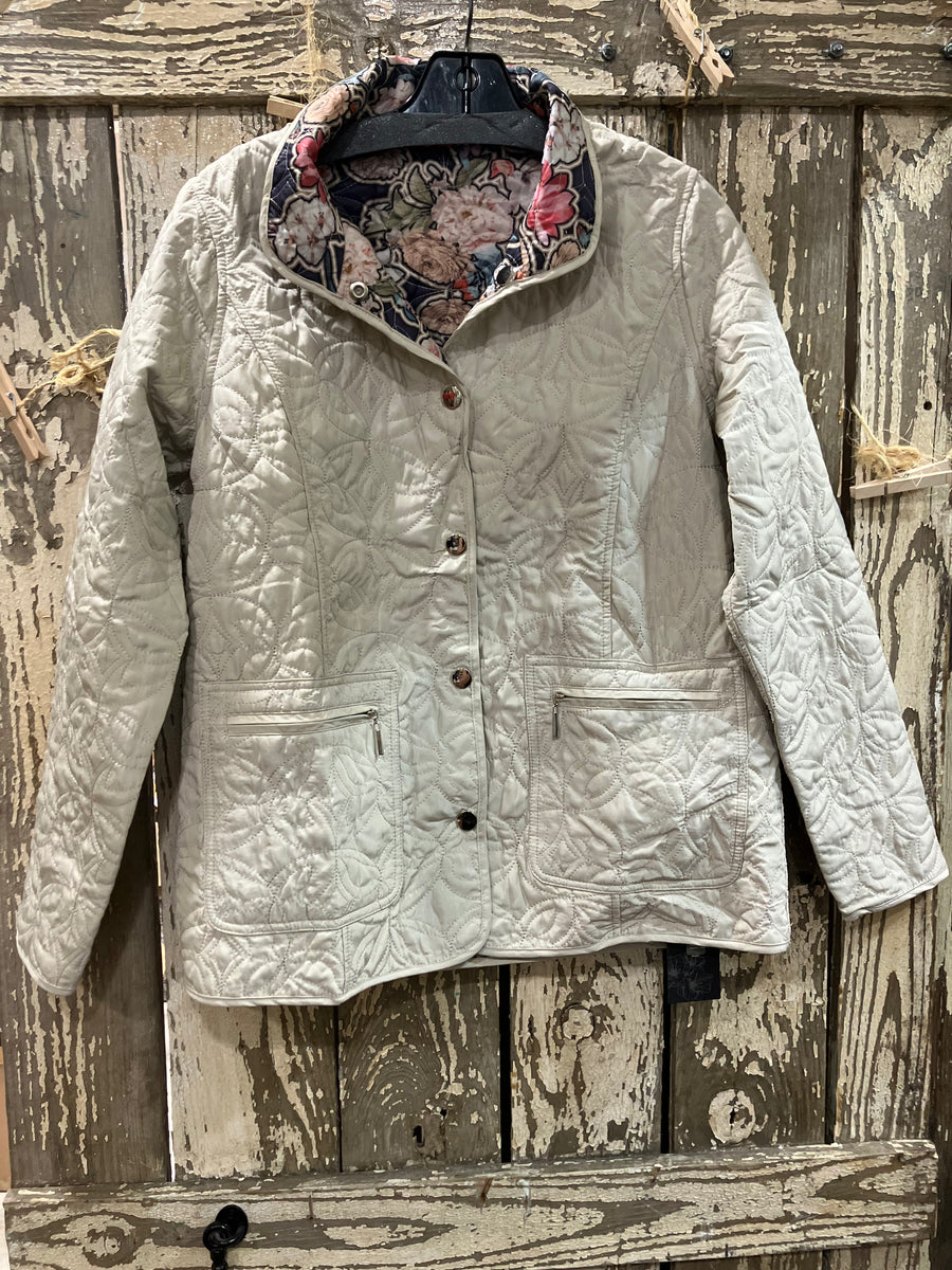 Reversible Floral Quilt Jacket by Creations