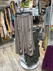 Solid Artsy Hem Skirt