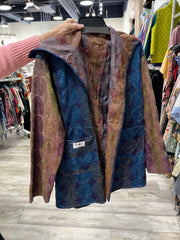 Midnight Mosaic Reversible Silk Kantha Coat