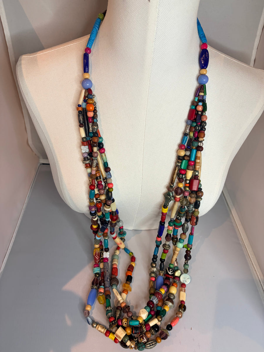 Indian Trade Bead Multi Layer Necklace