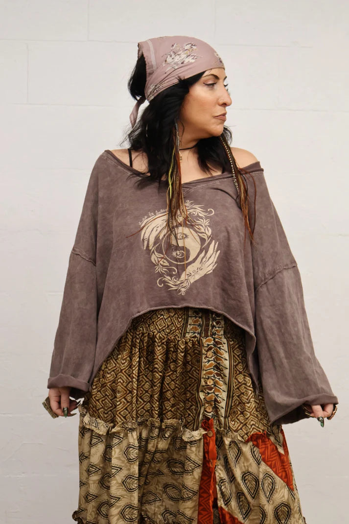 Dream Crop Tee Held In Balance by Kantha Bae