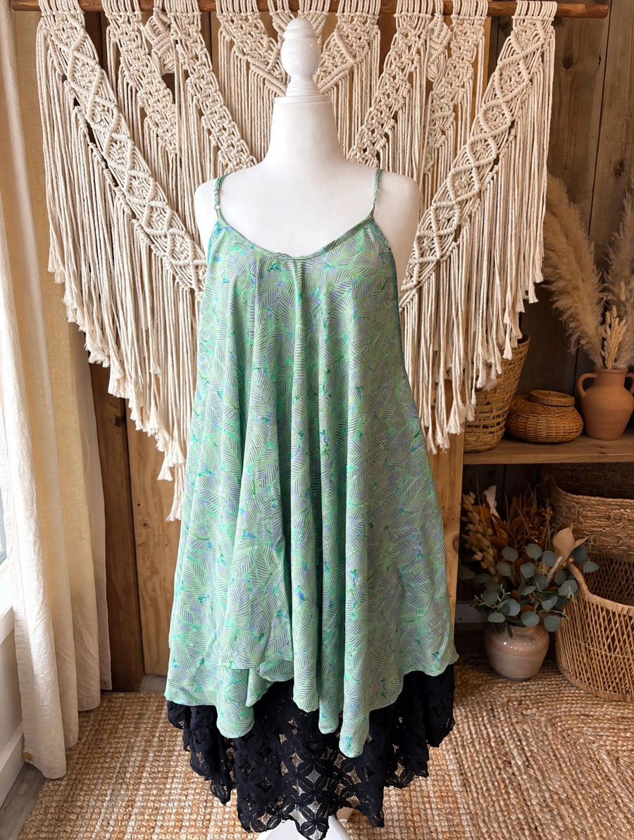 Rasgulla Sari Moonchild Mini Dress #007 by Kantha Bae