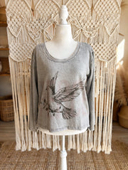 Free Spirit Dove Terry Top by Paper Lace