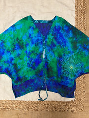 Crepe Sari Hi Lo Butterfly Top #132 by Kantha Bae