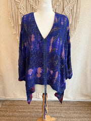 Crepe Sari Hi Lo Butterfly Top #274 by Kantha Bae