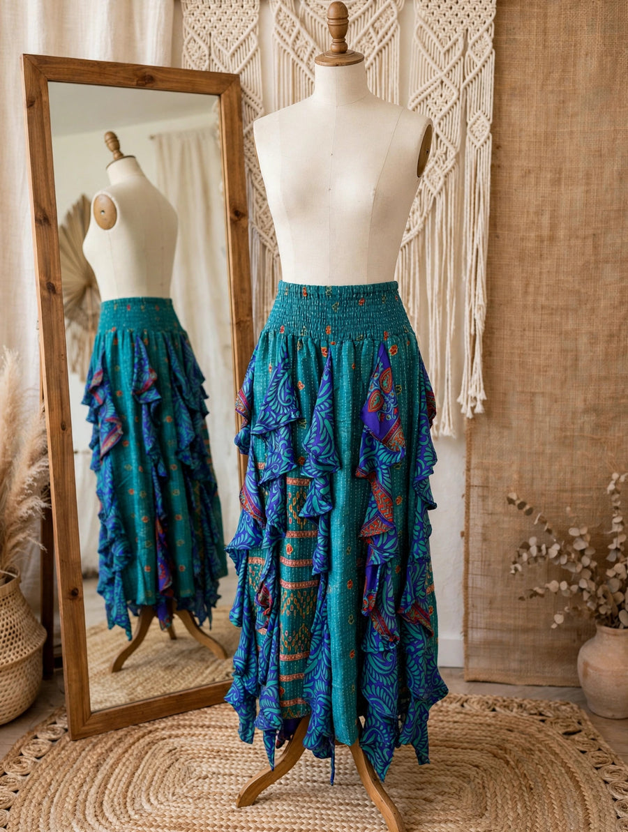Pareo Kantha Willow Maxi Skirt #278 by Kantha Bae