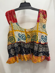 Kantha Sunrise "Trellis" Sleeveless Ruffle Tank by Jaded Gypsy