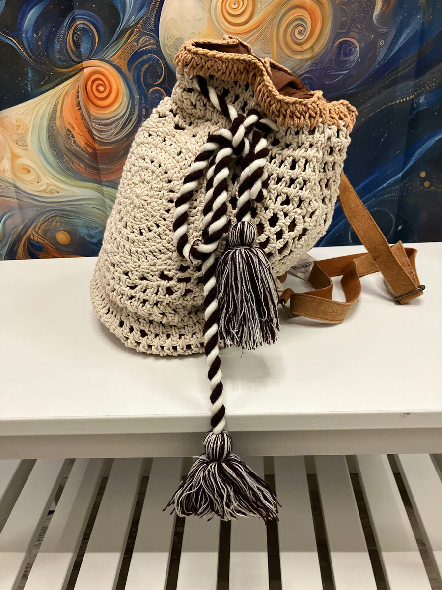 Boho Crochet Backpack with Tassels