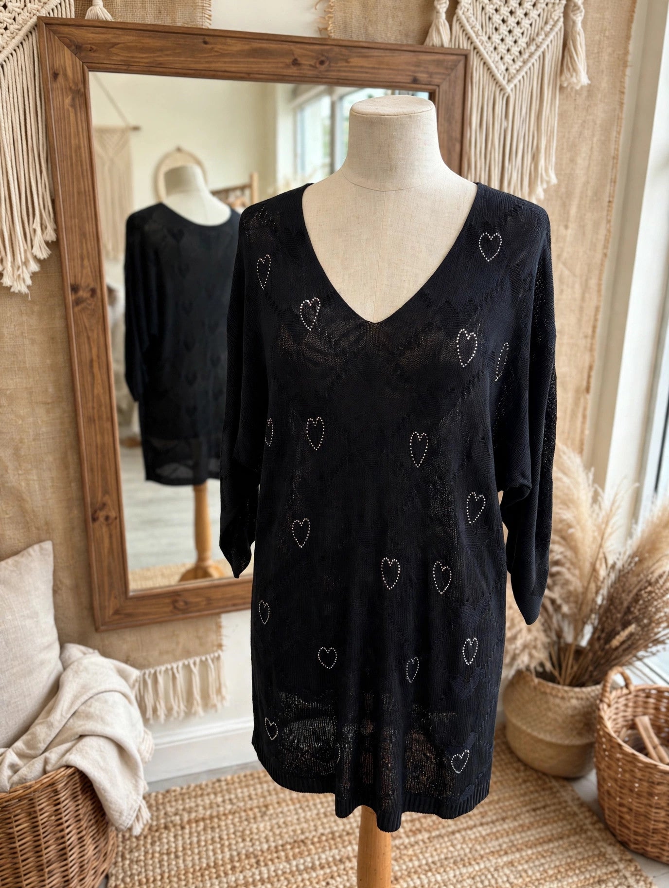 Rhinestone Knit Sweater Tunic by Compli K