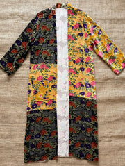Floral Burnout Velvet Patchwork Duster