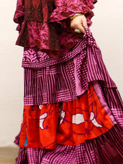 Rasgulla Sari Venus Ruffle Maxi by Kantha Bae Robin Boutique 