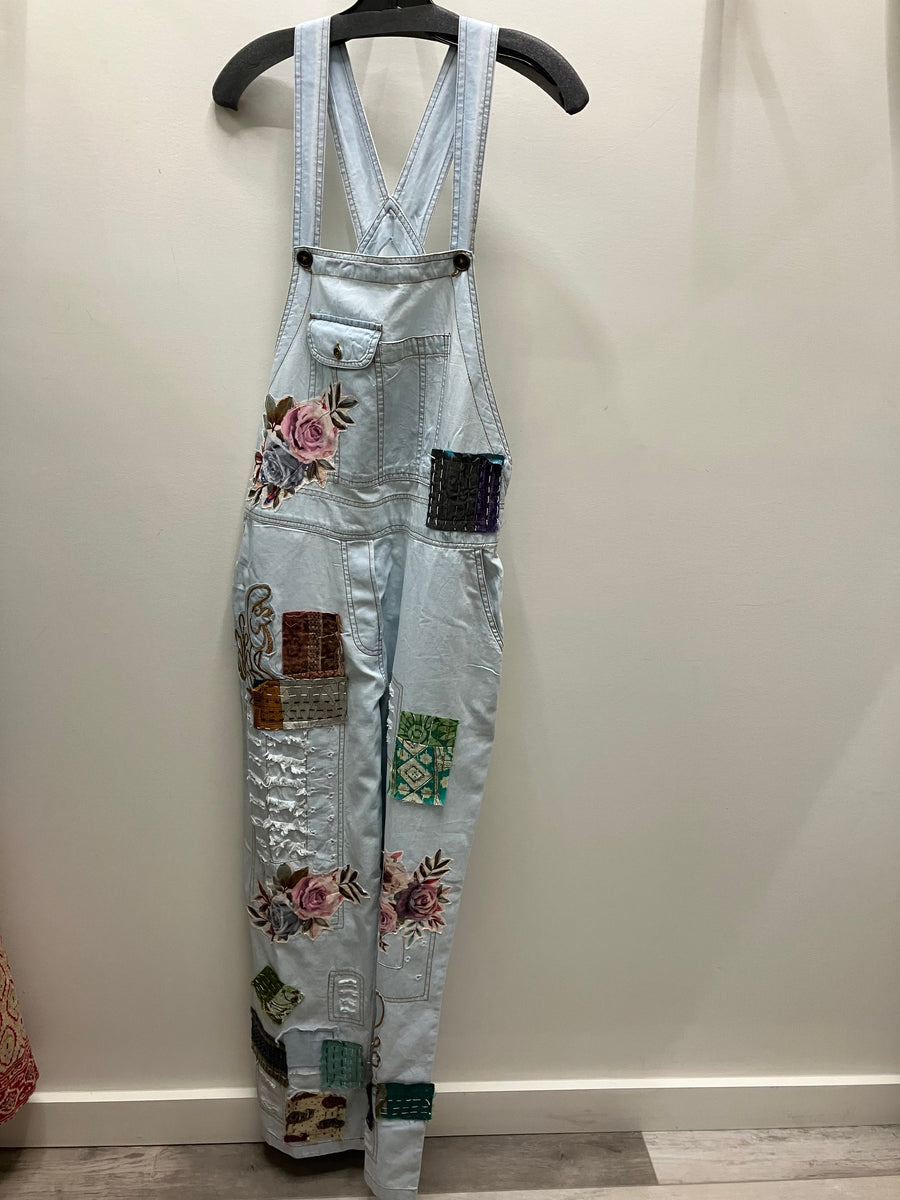 Patchwork Denim Overalls