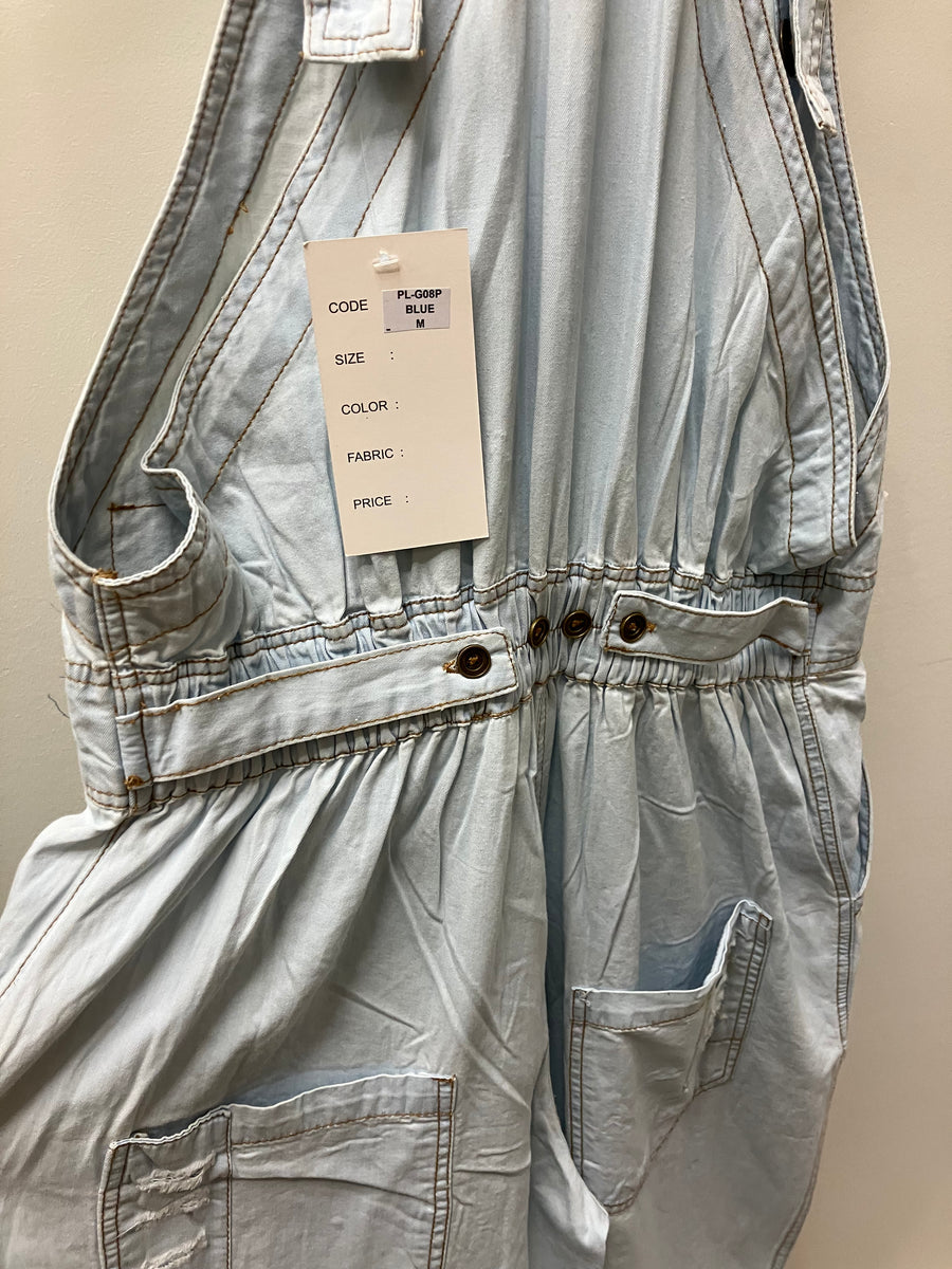 Patchwork Denim Overalls