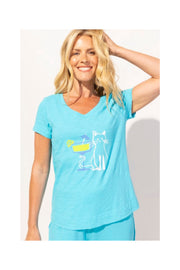 Destination Kitty Short Sleeve V-Neck Tee