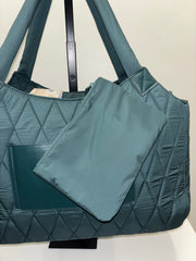 Joan & David 22 Inch Diamond Quilted Parachute Nylon Luggage Tag Duffel Bag Robin Boutique