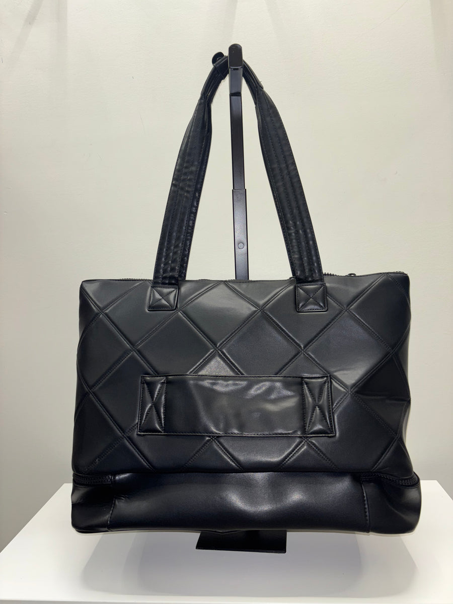 Max Studio 20 Inch Lamby Diamond Quilted Drop Bottom Weekender Duffle Bag Robin Boutique