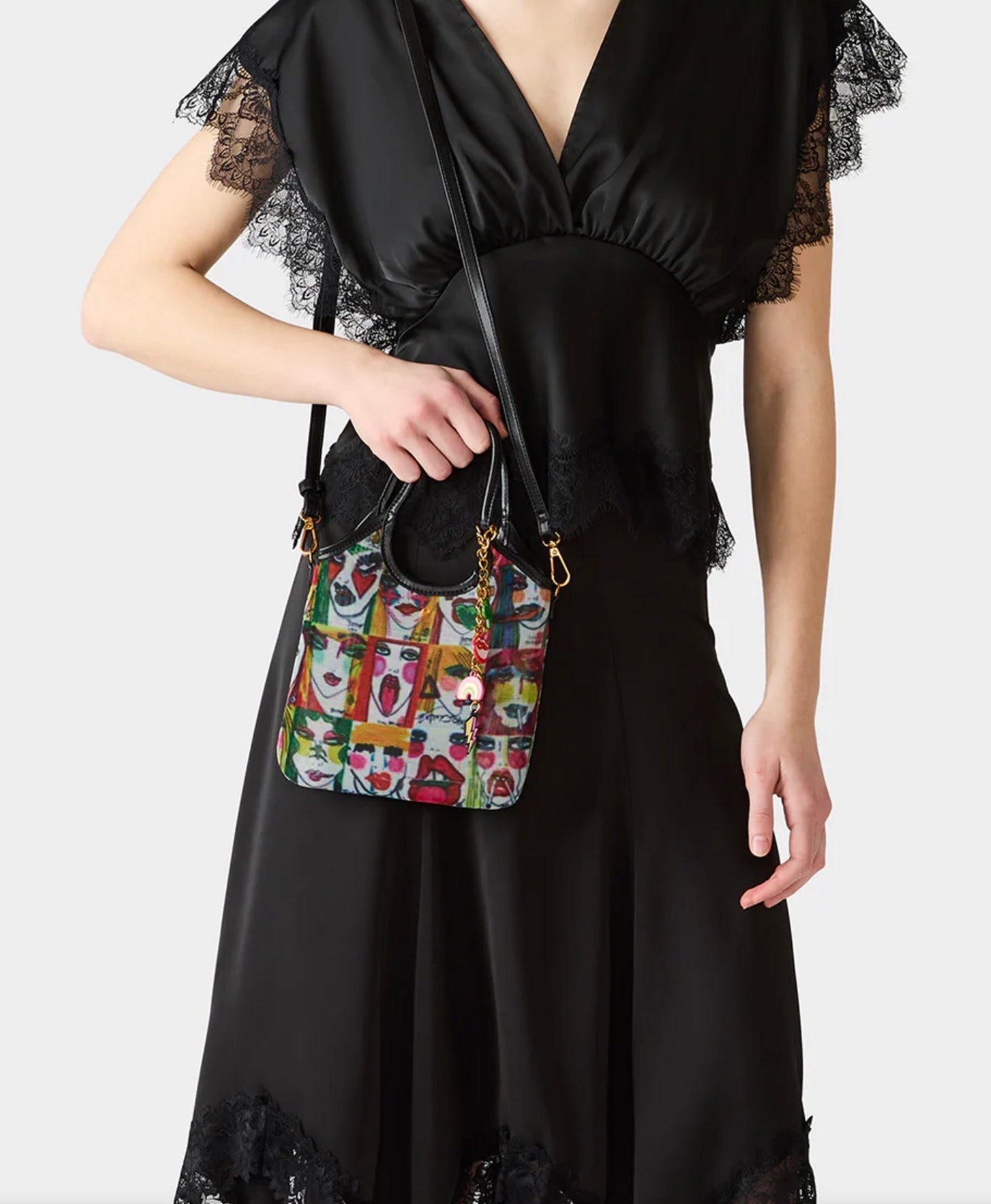 Faces Mini Mesh Handbag by Betsey Johnson Robin Boutique