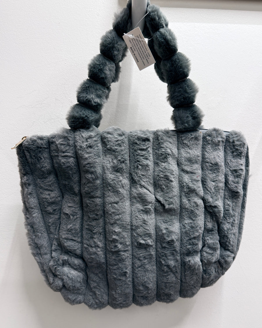 Soft Faux Fur Tote Handbag