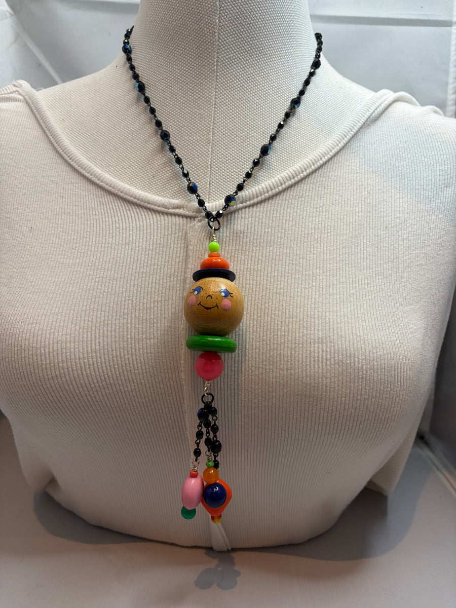 Wooden Button Head Necklace by The Vintage Jewel