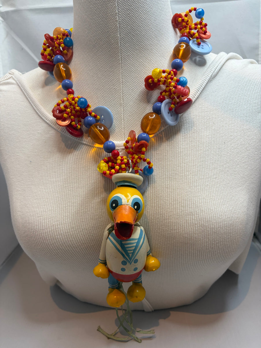 Vintage Duck Puppet Toy Necklace by The Vintage Jewel