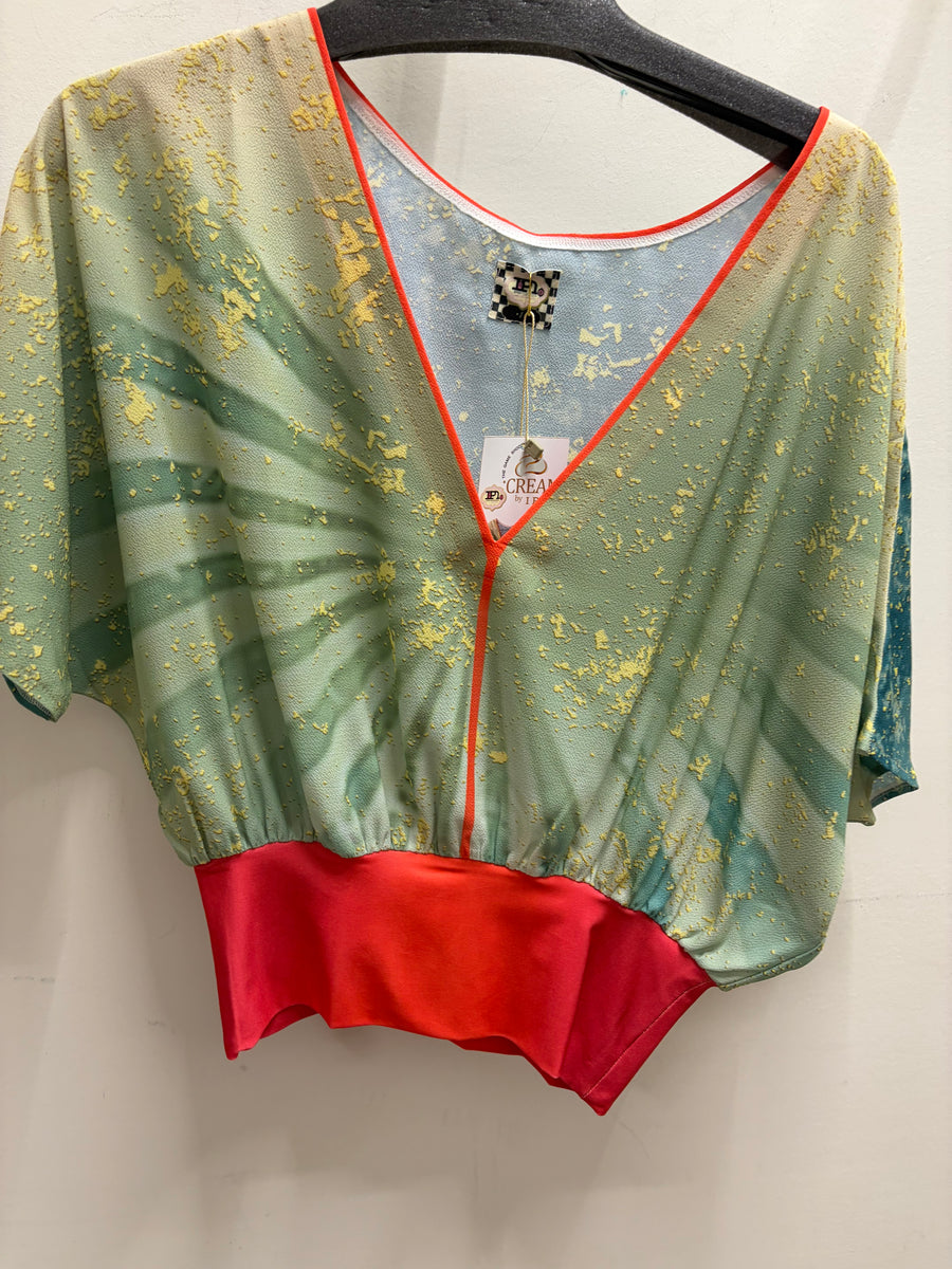 Draped V Tee in Painted Skies by IPNG Design