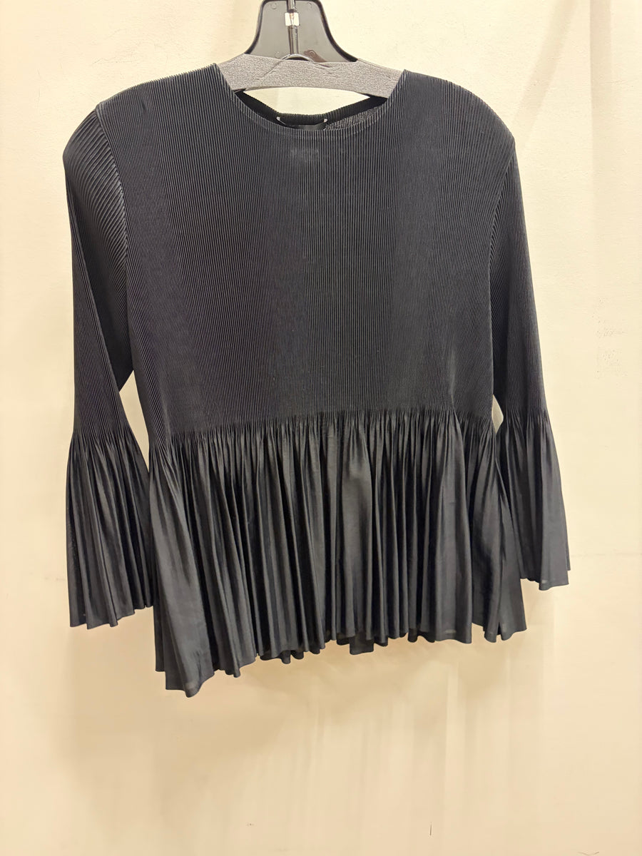 Bell Sleeve Pleated Peplum Top by EllyNDale