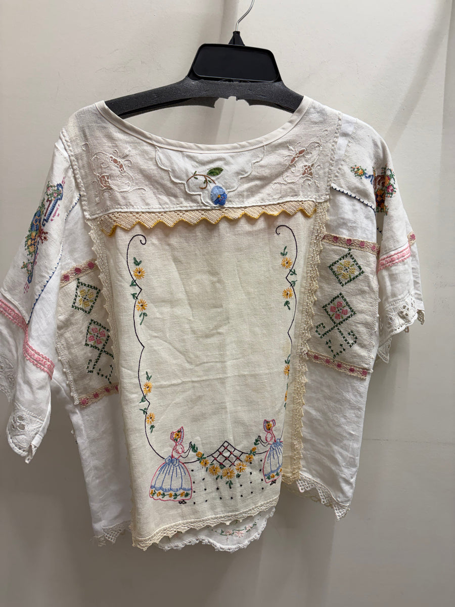 Vintage Hankie Patchwork Top #02