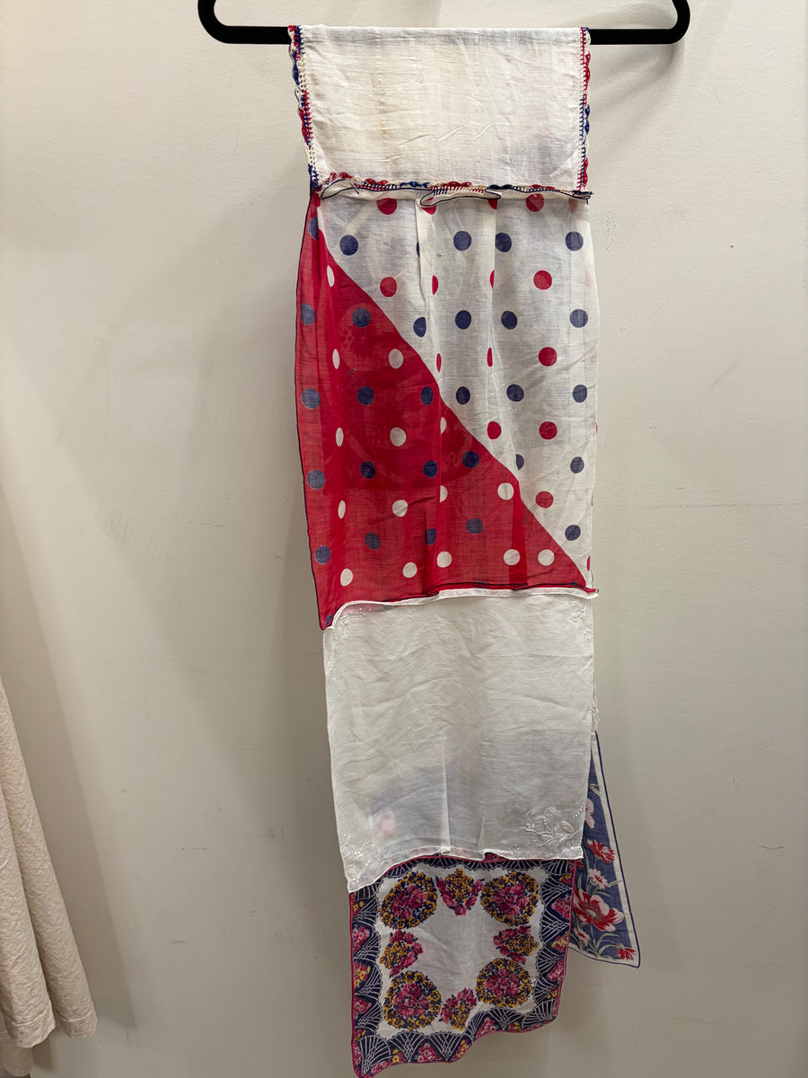 Vintage Hankie Patchwork Scarf #006