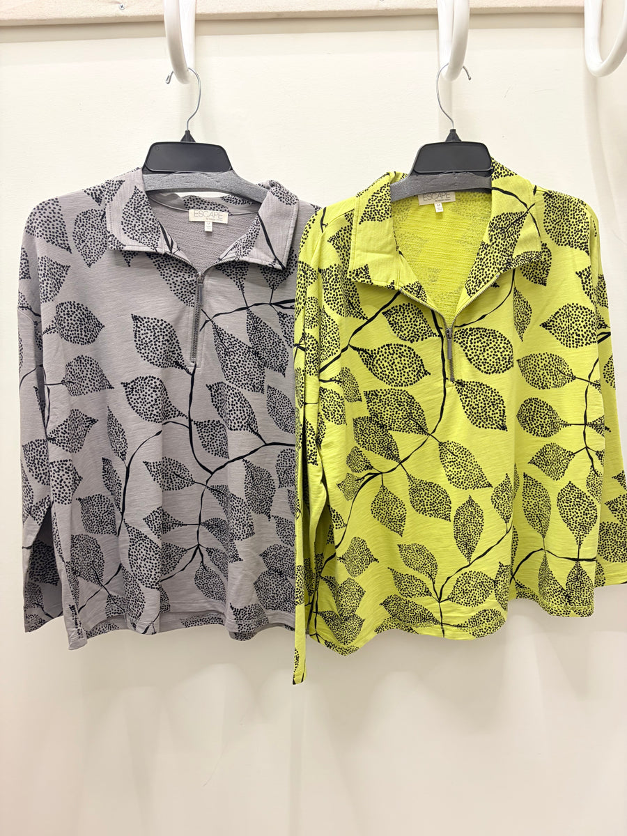 Leaves Spandex Quarter Zip Pullover by Escape