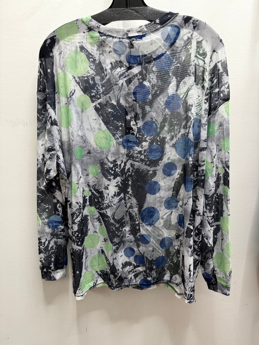 Long sleeve mesh top by Beulah DE2099 Robin Boutique