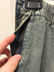 Western Boho Patch Denim Skirt by Young Threads