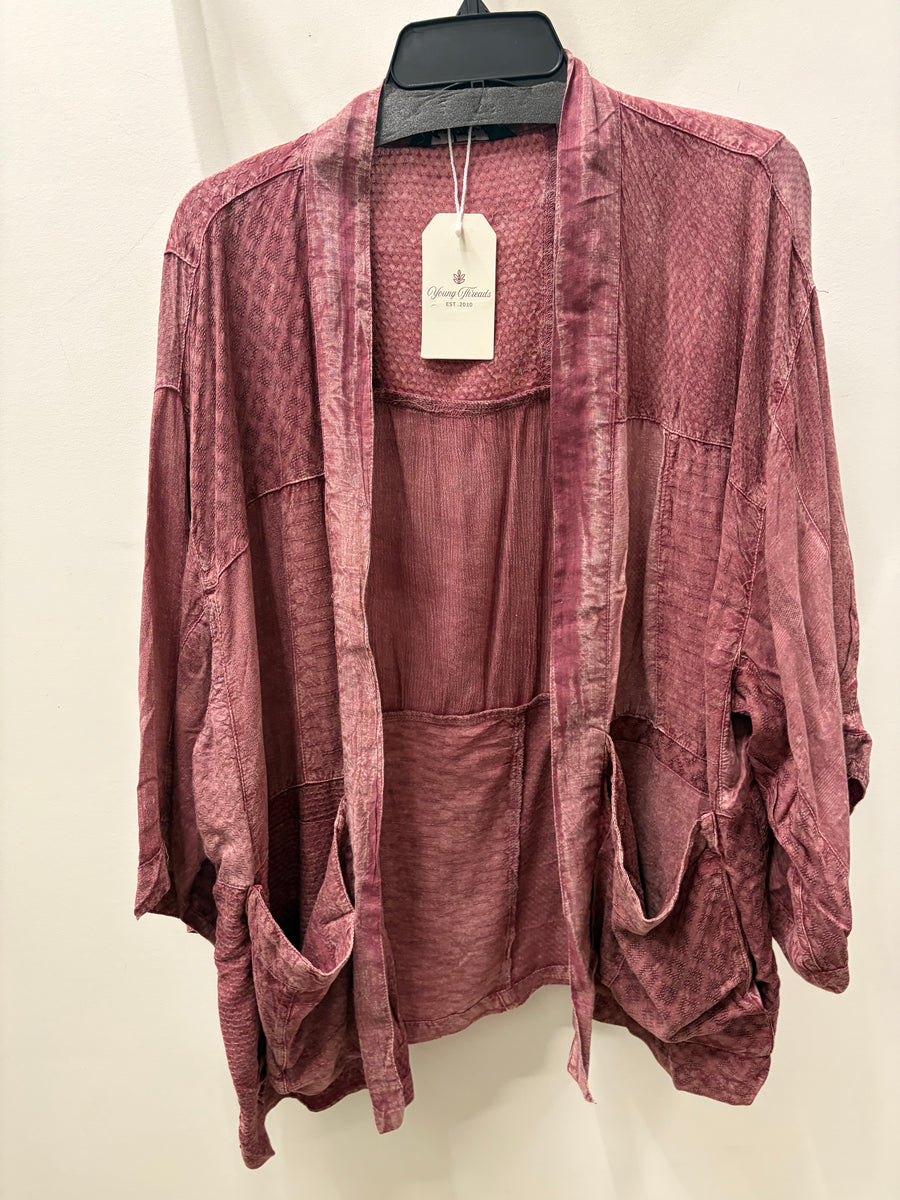 Boho Texture Mixed Print Kimono by Young Threads