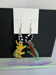 Beaded Dino Dangle Earrings by The Vintage Jewel