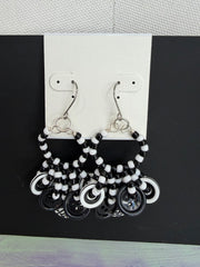 Black & White Multi Button Earrings by The Vintage Jewel