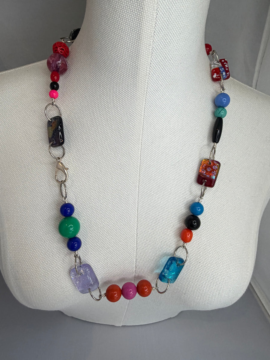 Multi Fun Bead Necklace by The Vintage Jewel