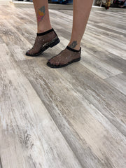 Sable Mesh Shoes in black fishnet - Robin Boutique