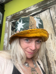 Reversible Silk/Cotton Kantha Bucket Hat by Robin