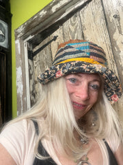 Reversible Silk/Cotton Kantha Bucket Hat by Robin