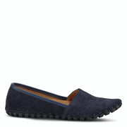 Spring Step KATHALETA Leather Slipon Mocassin in Navy Suede side view Robin Boutique