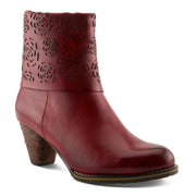 L'Artiste Kissofarose Boots in Dark Red Front Side View - Robin Boutique