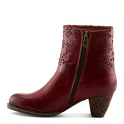 L'Artiste Kissofarose Boots in Dark Red Side View - Robin Boutique