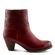 L'Artiste Kissofarose Boots in Dark Red Side View - Robin Boutique