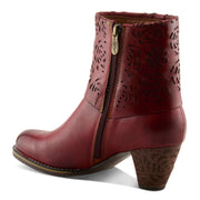 L'Artiste Kissofarose Boots in Dark Red Back Side View - Robin Boutique