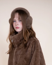 Luxe Teddy Ear Muffs in khaki- Robin Boutique